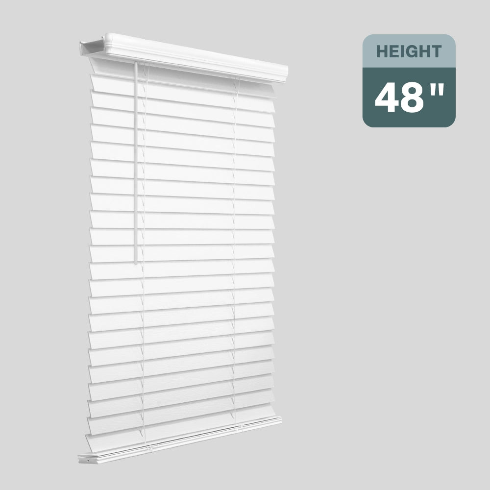 Regal Estate 2 inch Faux Wood Blinds For Windows, 48" Height, White