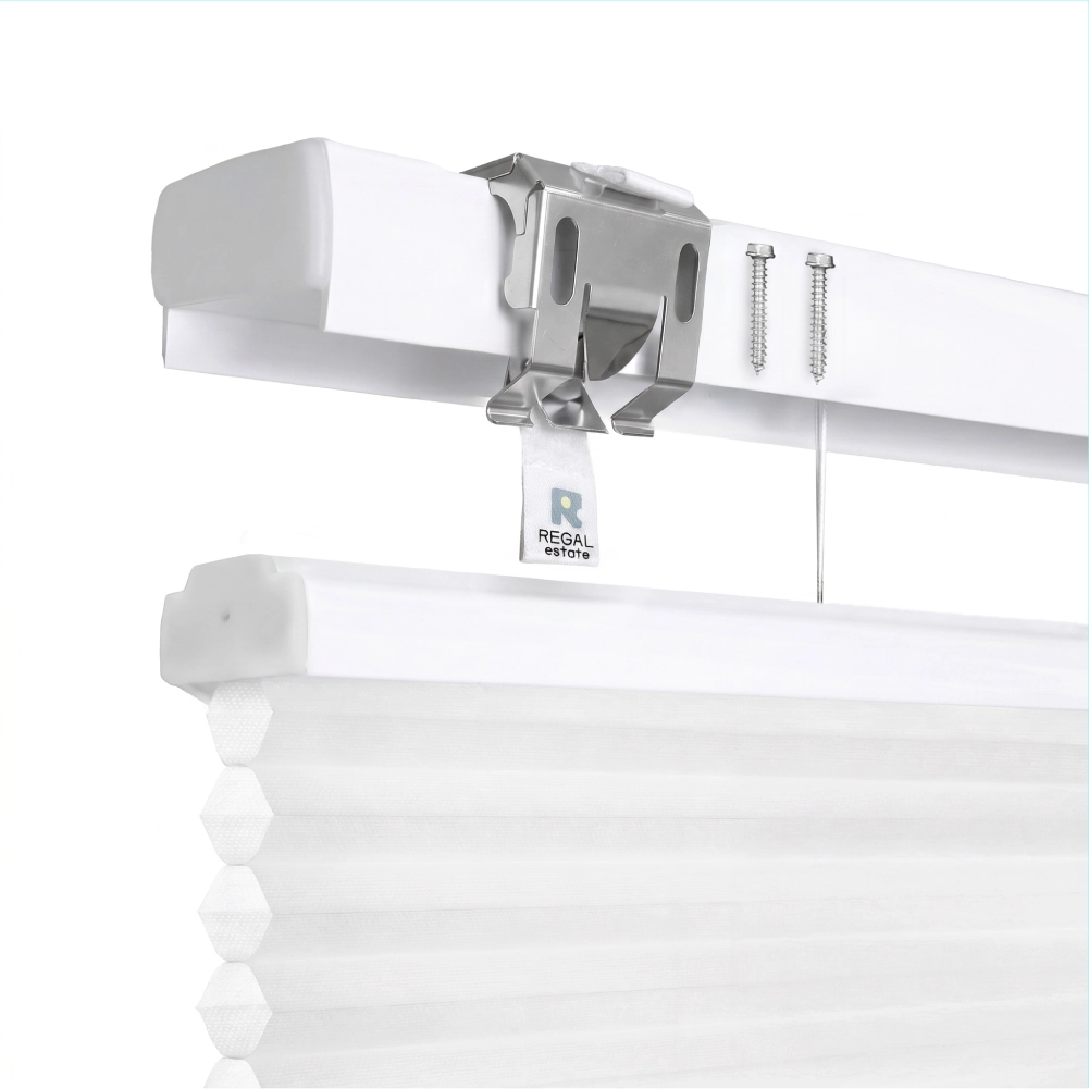 Regal Estate DrillMount Cordless 1.5 inch Light Filtering Top Down Bottom Up Cellular Shades For Windows, 64" Height