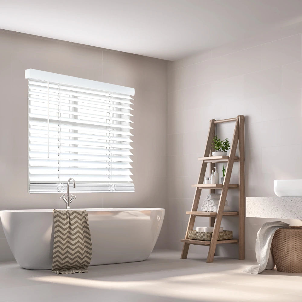 REGAL estate 2" Smooth Faux Wood Blinds Room Darkening For Windows, 60" Height
