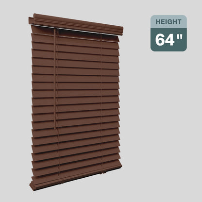 Regal Estate 2 inch Faux Wood Blinds For Windows, 64" Height, Chestnut