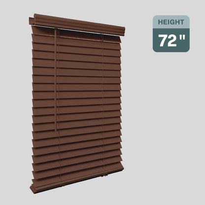 Regal Estate 2 inch Faux Wood Blinds For Windows, 72" Height, Chestnut