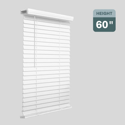 Regal Estate 2 inch Faux Wood Blinds For Windows, 60" Height, White