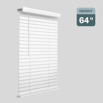 Regal Estate 2 inch Faux Wood Blinds For Windows, 64" Height, White