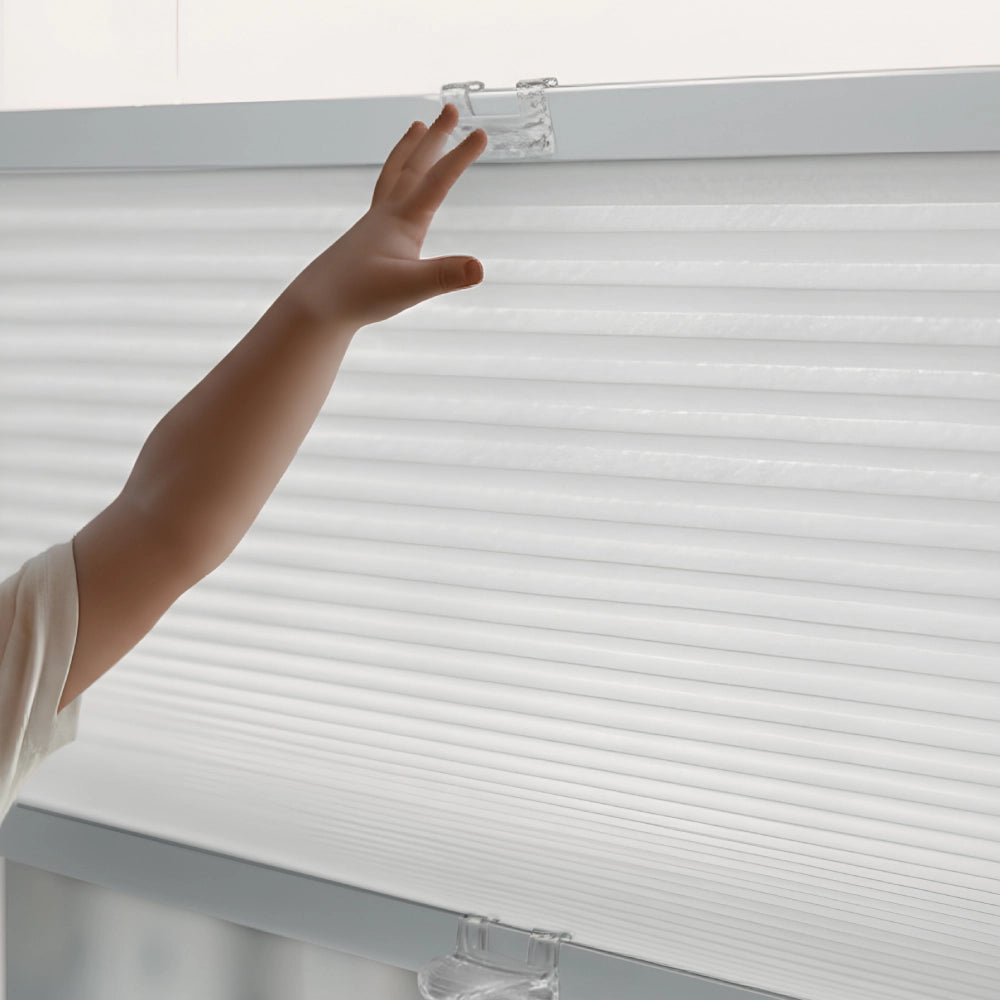 Regal Estate DrillMount Cordless 1.5 inch Light Filtering Top Down Bottom Up Cellular Shades For Windows, 64" Height