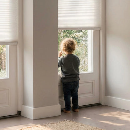 Regal Estate DrillMount Cordless 1.5 inch Light Filtering Top Down Bottom Up Cellular Shades For Windows, 64" Height