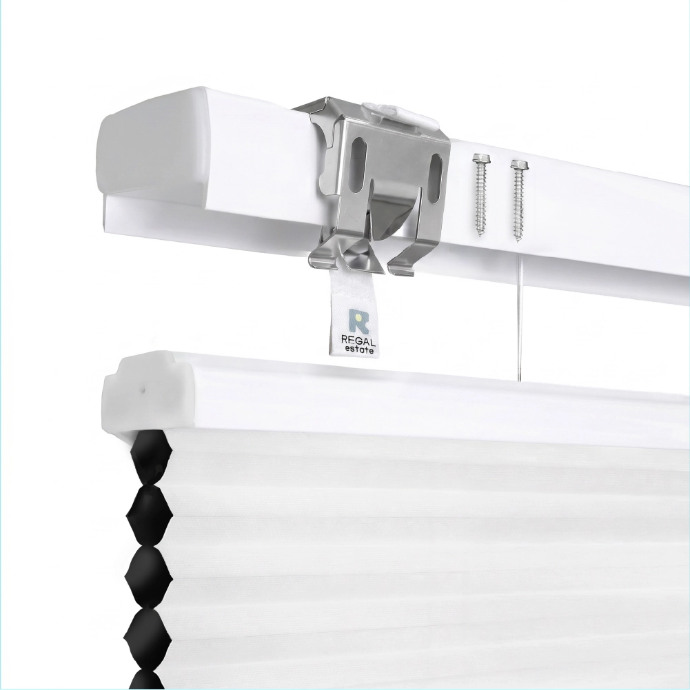 Regal Estate DrillMount Cordless 1.5 inch Blackout Top Down Bottom Up Cellular Shades For Windows, 64" Height