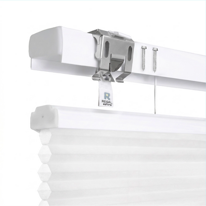 Regal Estate DrillMount Cordless 1.5 inch Light Filtering Top Down Bottom Up Cellular Shades For Windows, 64" Height