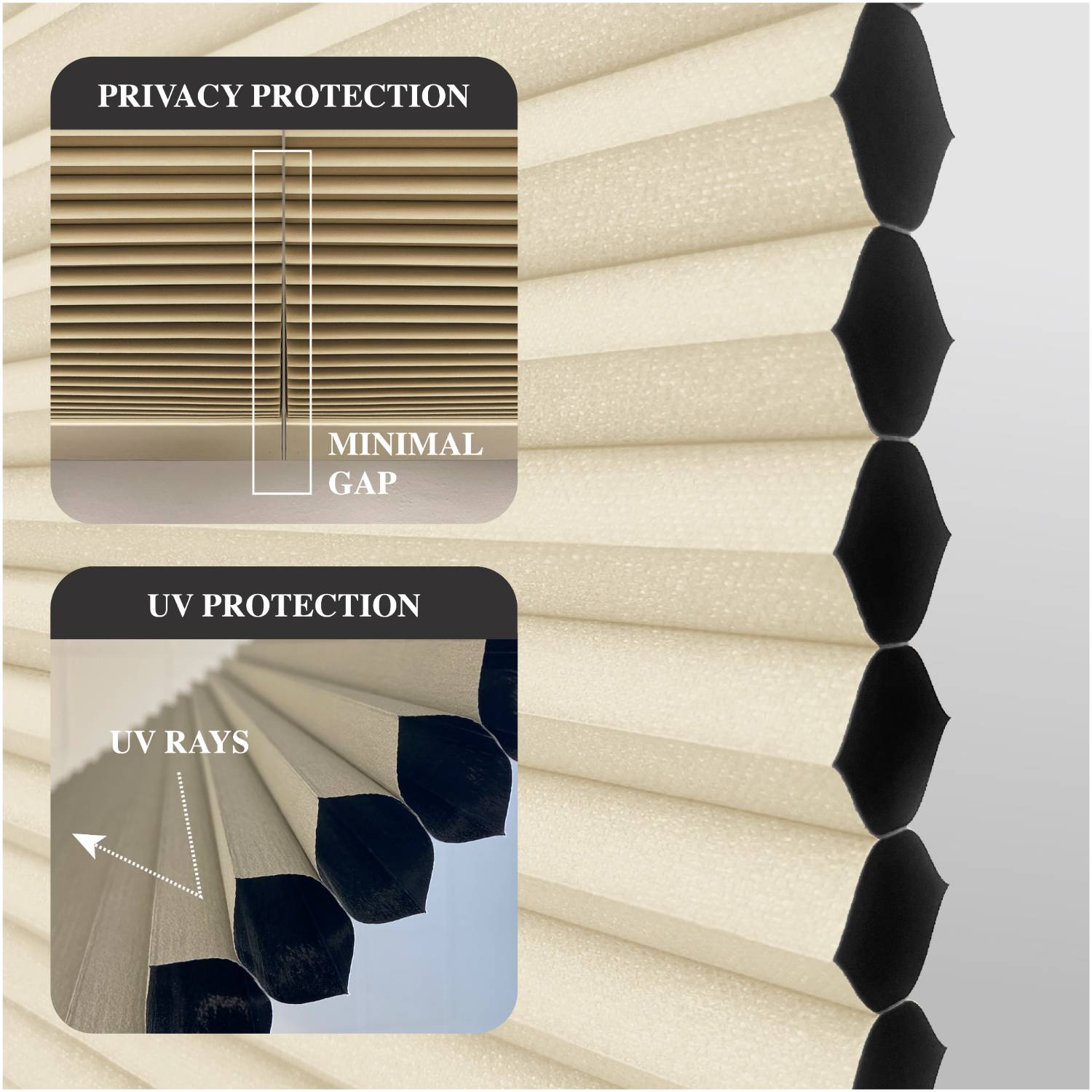 Regal estate Cordless 1.5" Blackout Cellular Shades, 36" Height - Alabaster