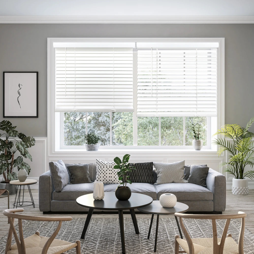 REGAL estate 2" Smooth Faux Wood Blinds Room Darkening For Windows, 60" Height